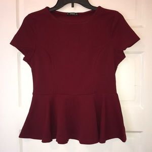 SHEIN Red Peplum Shirt, Large